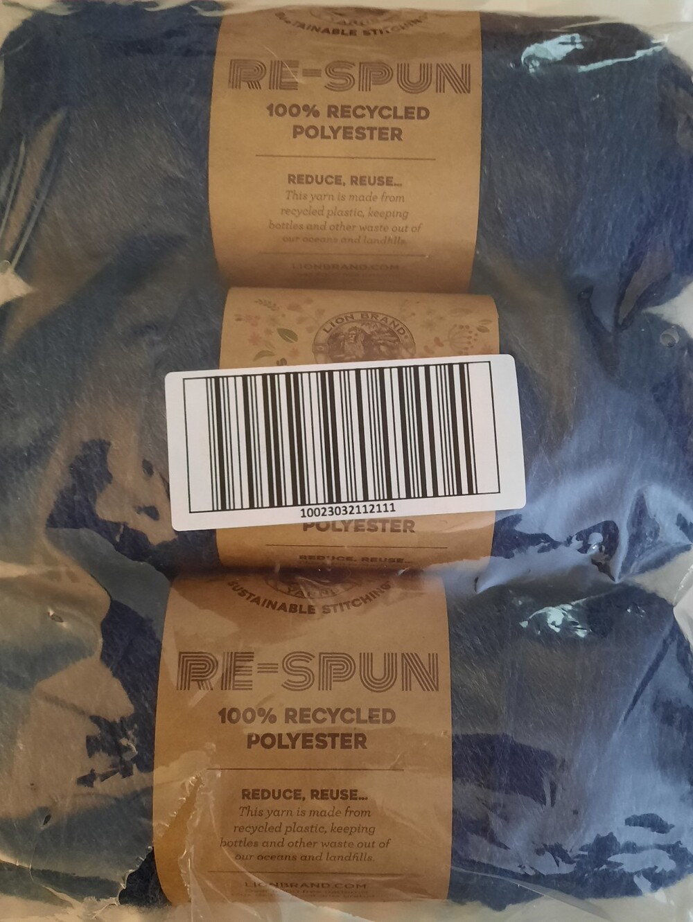 De-Stashing Lion Brand Re-Spun 3 Skeins - Navy Blue - Discontinued